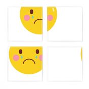 FQ sad crying tears :: cheeky emoji faces - fat quarter pillow / plush - diy cut and sew project