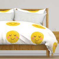 FQ sleepy smile :: cheeky emoji faces - fat quarter pillow / plush - diy cut and sew project