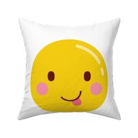 FQ tongue sticking out :: cheeky emoji faces - fat quarter pillow / plush - diy cut and sew project