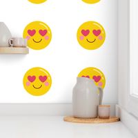 FQ heart eyes :: cheeky emoji faces - fat quarter pillow / plush - diy cut and sew project