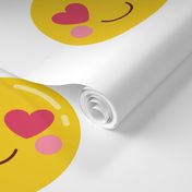 FQ heart eyes :: cheeky emoji faces - fat quarter pillow / plush - diy cut and sew project