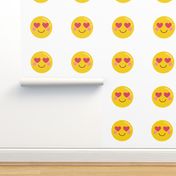 FQ heart eyes :: cheeky emoji faces - fat quarter pillow / plush - diy cut and sew project