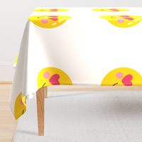 FQ heart eyes :: cheeky emoji faces - fat quarter pillow / plush - diy cut and sew project