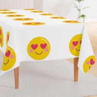 FQ heart eyes :: cheeky emoji faces - fat quarter pillow / plush - diy cut and sew project