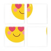 FQ heart eyes :: cheeky emoji faces - fat quarter pillow / plush - diy cut and sew project