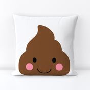 FQ oh poop :: cheeky emoji faces - fat quarter pillow / plush - diy cut and sew project