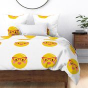 FQ retro glasses :: cheeky emoji faces - fat quarter pillow / plush - diy cut and sew project