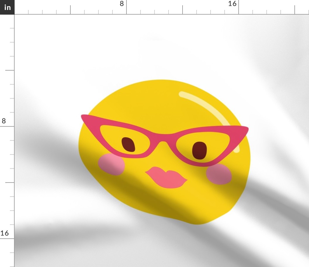 FQ retro glasses :: cheeky emoji faces - fat quarter pillow / plush - diy cut and sew project
