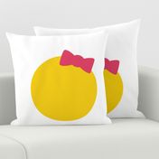 FQ hair bow back :: cheeky emoji faces - fat quarter pillow / plush - diy cut and sew project