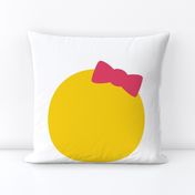 FQ hair bow back :: cheeky emoji faces - fat quarter pillow / plush - diy cut and sew project