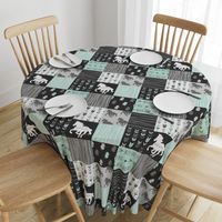 Wild Horses Patchwork - Mint, Black And grey - Wild and free