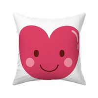 FQ heart love :: cheeky emoji faces - fat quarter pillow / plush - diy cut and sew project