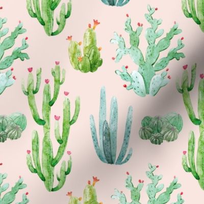 6" Watercolor Desert Cactus // Blush