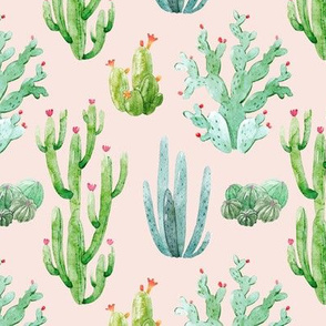 6" Watercolor Desert Cactus // Blush