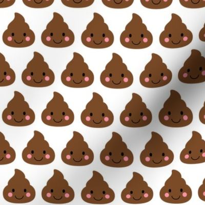 oh poop white MED :: cheeky emoji faces