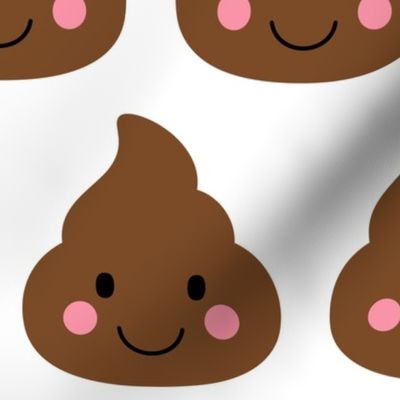 oh poop white XL :: cheeky emoji faces