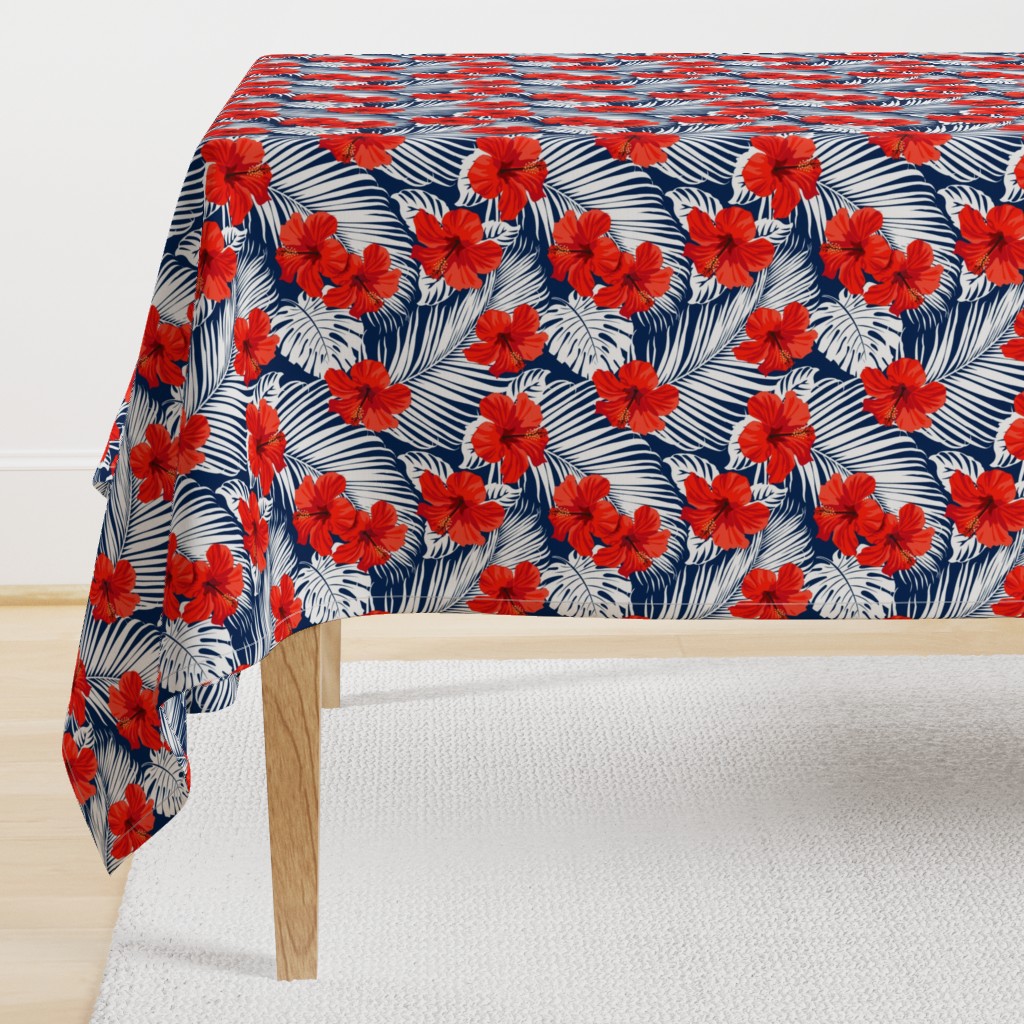 Topical Hawaii Watercolor Hibiscus Flowers Floral