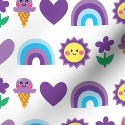 ice cream heart rainbow purple