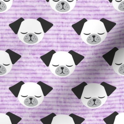 dog on stripes (purple)