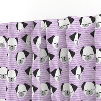 dog on stripes (purple)