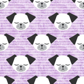 dog on stripes (purple)
