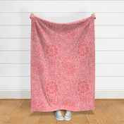 24" LARGE Salmon Pink Floral Block Print