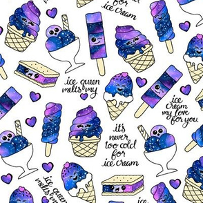 Galaxy Ice Cream on White