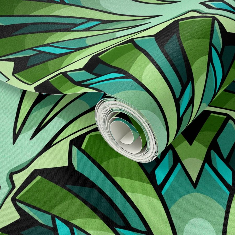 Art deco Jade Wallpaper | Spoonflower