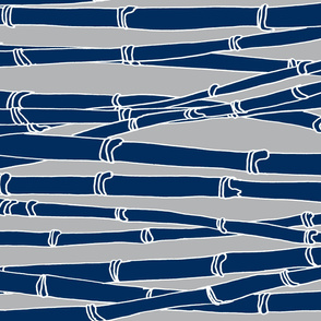 Palm Stalks in Blue and Gray