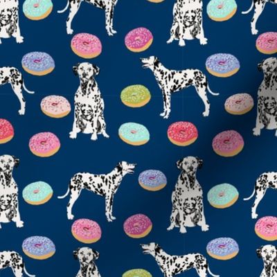 dalmatian donuts food dog breed fabric navy