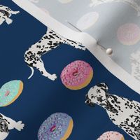 dalmatian donuts food dog breed fabric navy