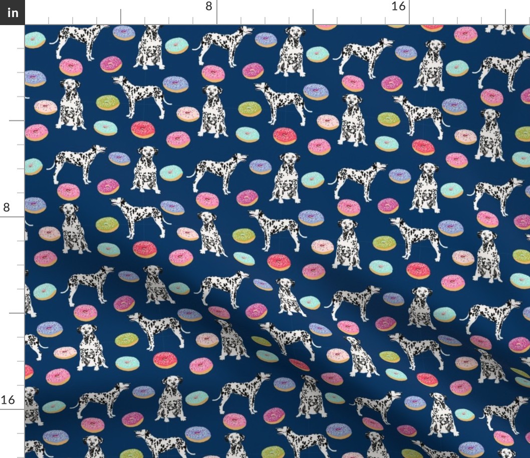 dalmatian donuts food dog breed fabric navy