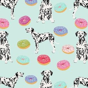 dalmatian donuts food dog breed fabric mint