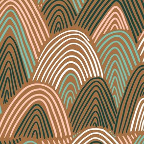 bronze spearmint rose forest abstract rainbows design