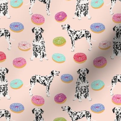 dalmatian donuts design - cute dogs and donuts - peach