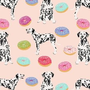 dalmatian donuts design - cute dogs and donuts - peach