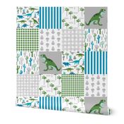 dino quilt  dinosaurs nursery cheater quilt 