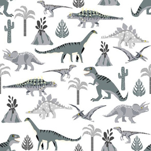 dino quilt coordinate  grey and white dinosaur nursery cheater quilt 