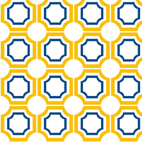 Yellow White Blue Geometric