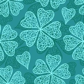 Saint Patrick's Day Green Clover Shamrock Four Leaf Clover Lucky Irish Pattern