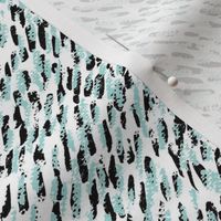 Abstract Brush Strokes - Traces with Mint and Navy by Minikuosi