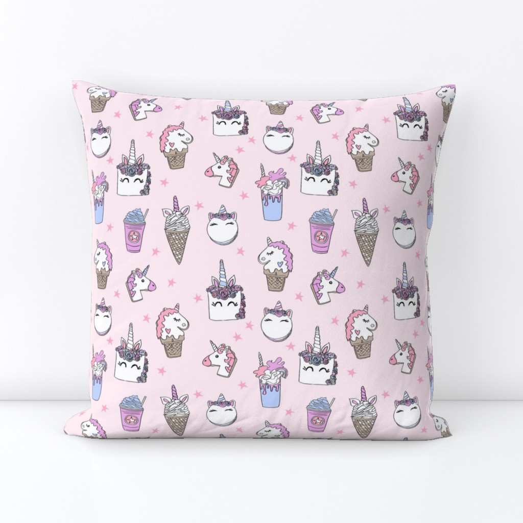 unicorn food // ice cream cone unicorns cake cute kawaii rainbows fabric pastel pink