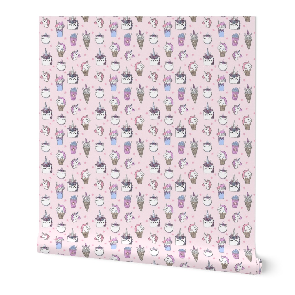 unicorn food // ice cream cone unicorns cake cute kawaii rainbows fabric pastel pink