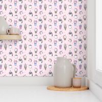 unicorn food // ice cream cone unicorns cake cute kawaii rainbows fabric pastel pink