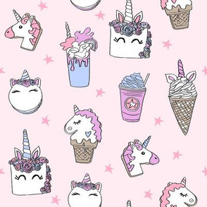 unicorn food // ice cream cone unicorns cake cute kawaii rainbows fabric pastel pink