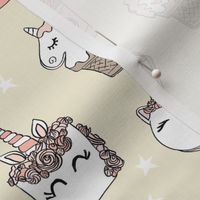 unicorn food // ice cream cone unicorns cake cute kawaii rainbows fabric beige