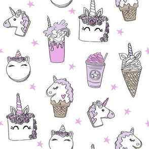 unicorn food // ice cream cone unicorns cake cute kawaii rainbows fabric white purple