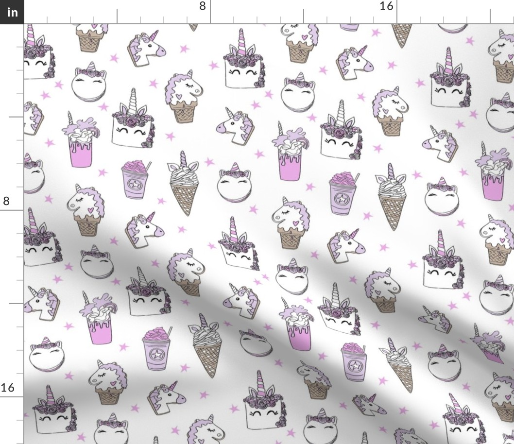 unicorn food // ice cream cone unicorns cake cute kawaii rainbows fabric white purple