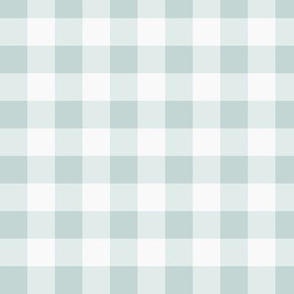 Dusty Aqua Gingham Check: Small Blue Green Check - .75 Inch Check