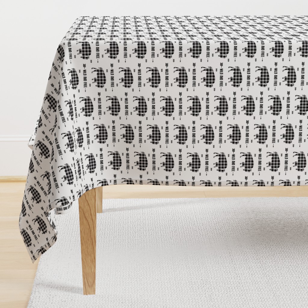 Wild and Free Bison - Black + Grey Buffalo Plaid Check Baby Boy Bedding GingerLous